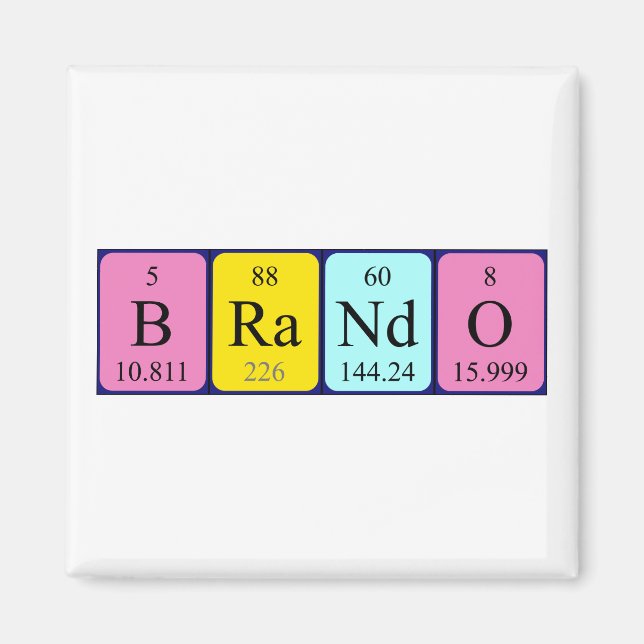 Brando periodic table name magnet (Front)