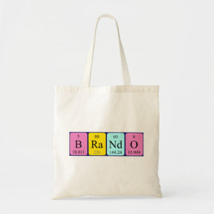 Brando periodic table name tote bag