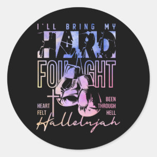 Brandon Bible Verse Hard Fought Hallelujah Tie Dye Classic Round Sticker