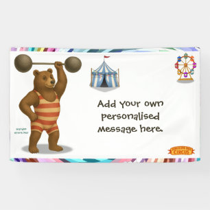 Brandon, circus strong bear banner