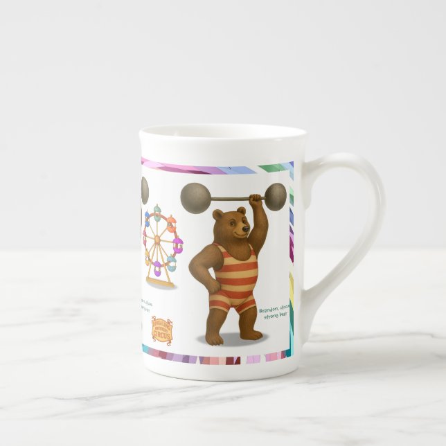 Brandon, circus strong bear bone china mug (Right)