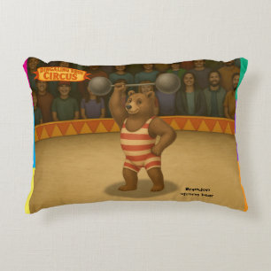 Brandon, circus strong bear decorative cushion