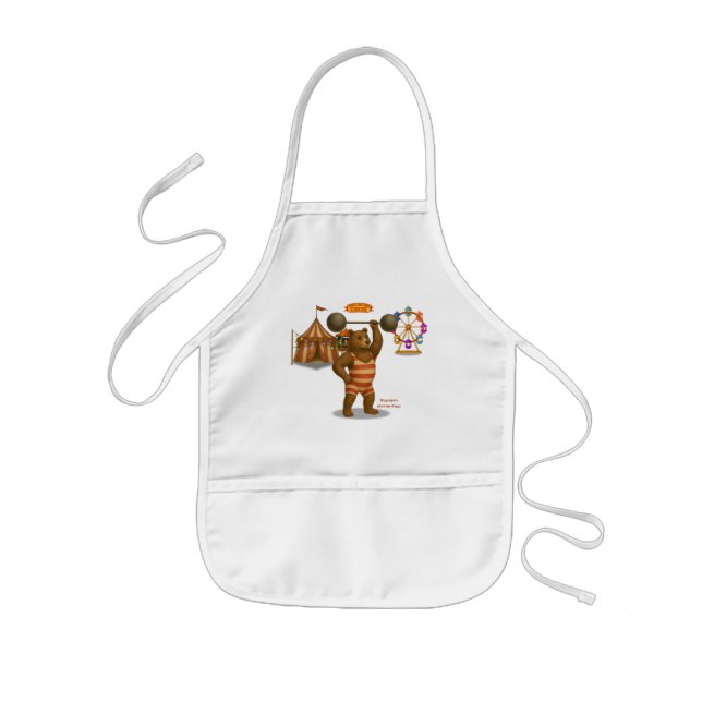 Brandon, circus strong-bear kids apron (Front)