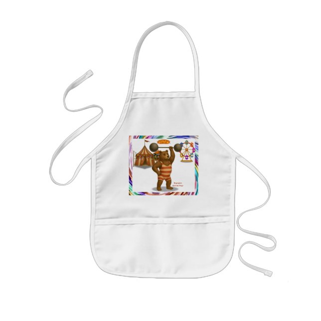 Brandon, circus strong-bear kids apron (Front)