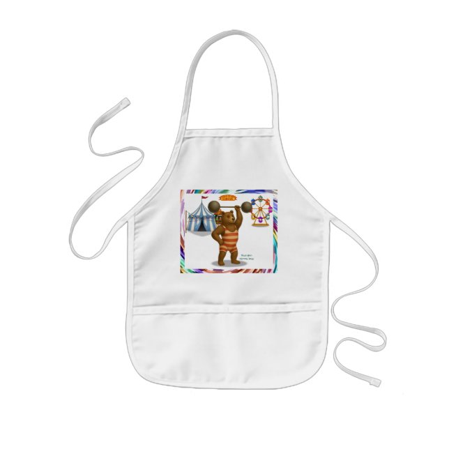 Brandon, circus strong bear kids apron (Front)