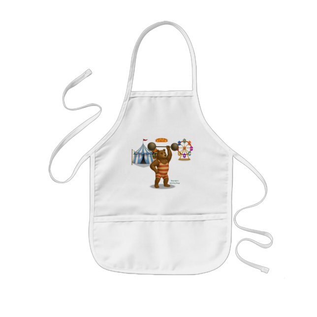 Brandon, circus strong bear kids apron (Front)