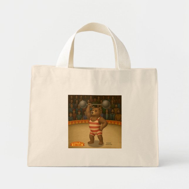 Brandon, circus strong bear mini tote bag (Front)