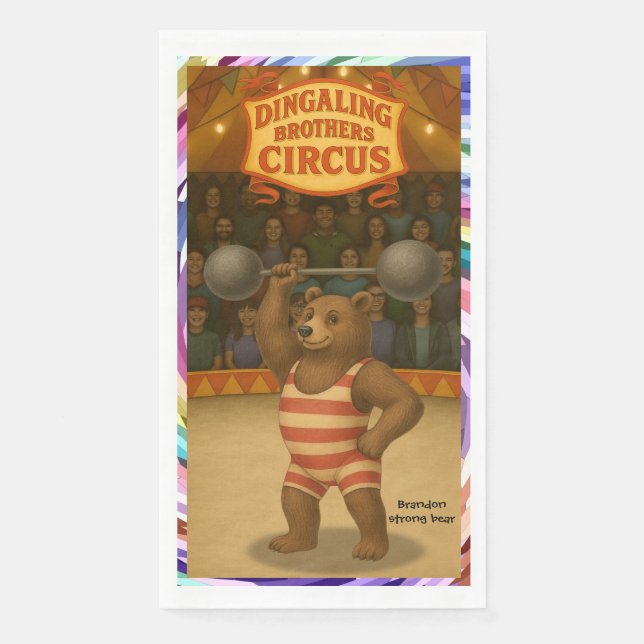 Brandon, circus strong bear napkin (Front)