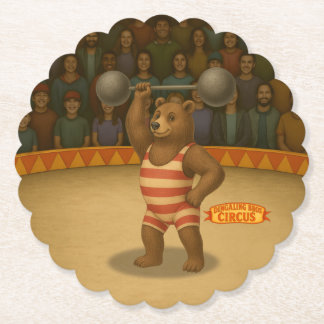 Brandon, circus strong-bear paper coaster