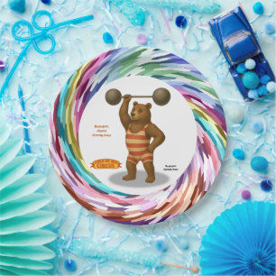 Brandon, circus strong bear paper plate