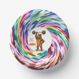 Brandon, circus strong-bear paper plate
