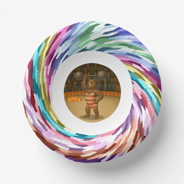 Brandon, circus strong-bear paper plate (Front)