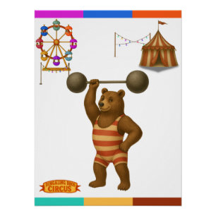 Brandon, circus strong-bear poster