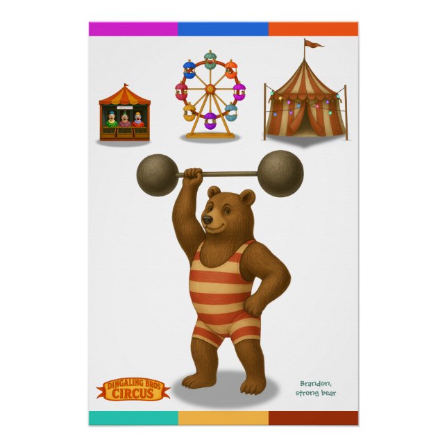 Brandon, circus strong bear poster (Front)