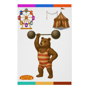 Brandon, circus strong-bear poster