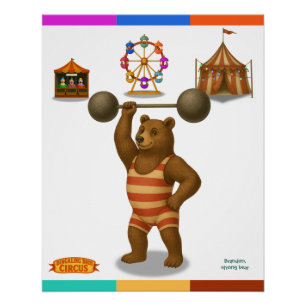 Brandon, circus strong bear poster