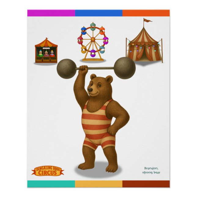 Brandon, circus strong bear poster (Front)