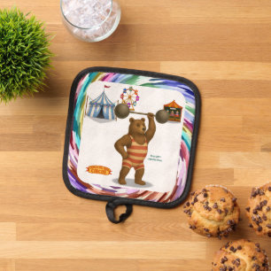 Brandon, circus strong bear pot holder
