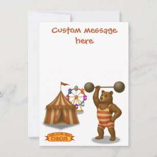 Brandon, circus strong-bear thank you card