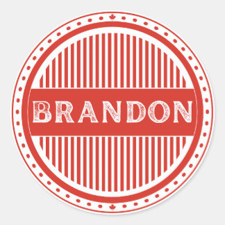 Brandon City Pride Emblem – Canadian Identity Classic Round Sticker