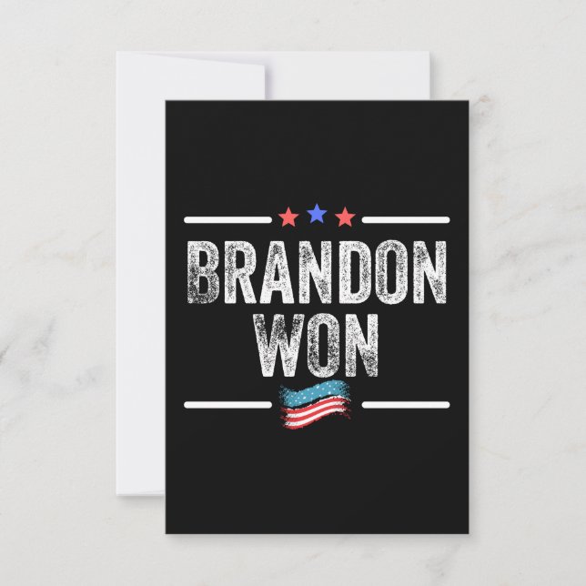 brandon won, brandon won funny, brandon won americ card (Front)