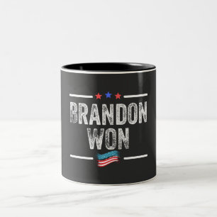 brandon won, brandon won funny, brandon won americ Two-Tone coffee mug