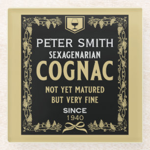 Brandy Lover Sexagenarian. Birthday Glass Coaster