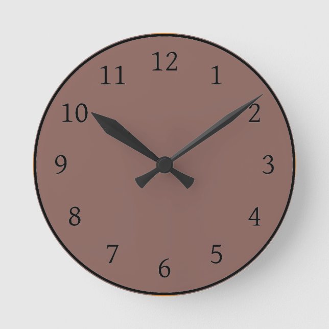 Brandy Solid Color Round Clock (Front)