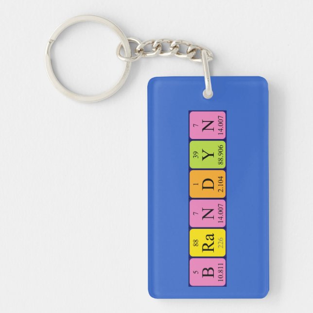 Brandyn periodic table name keyring (Front)