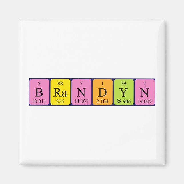 Brandyn periodic table name magnet (Front)