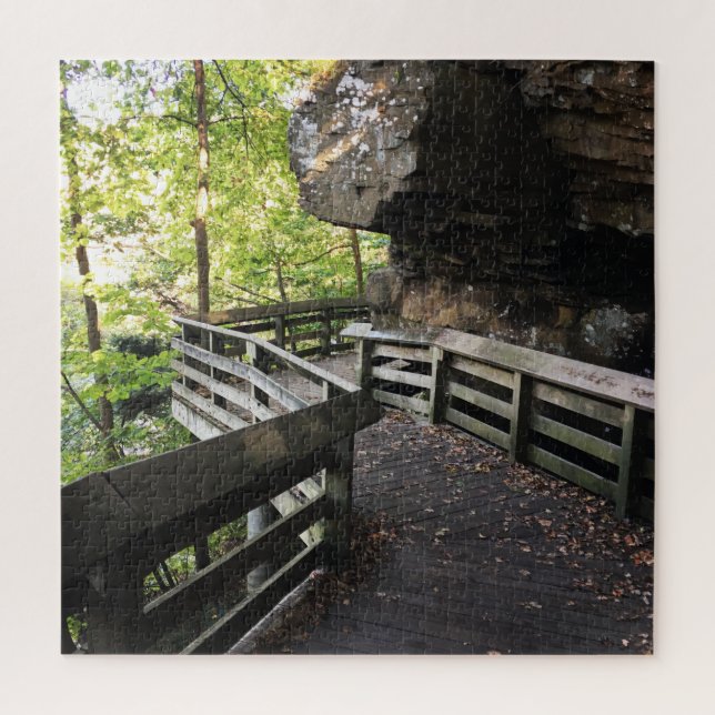 brandywine falls wooden path jigsaw puzzle (Vertical)