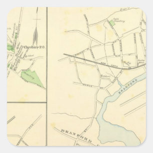 Branford, Cheshire, N Haven Square Sticker
