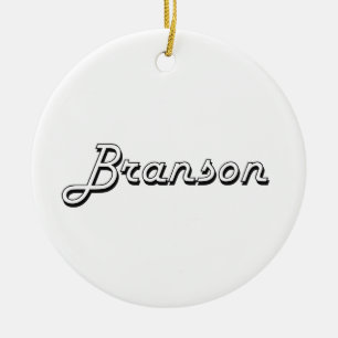 Branson Classic Retro Name Design Ceramic Tree Decoration