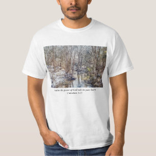 Branson Fall Creek Winter Snow Painterly T-Shirt