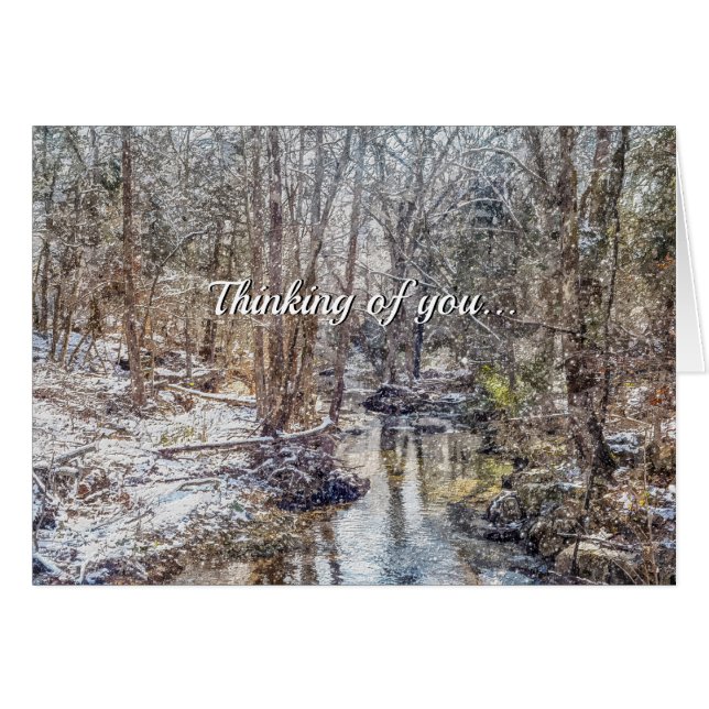 Branson Fall Creek Winter Snow Painterly TOY Card (Front Horizontal)