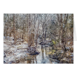 Branson Fall Creek Winter Snow Thank You Card