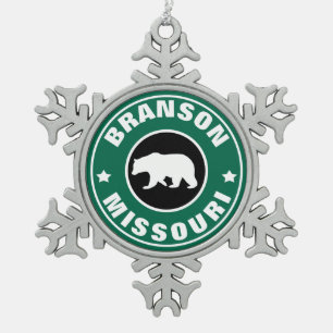 Branson Missouri Snowflake Pewter Christmas Ornament
