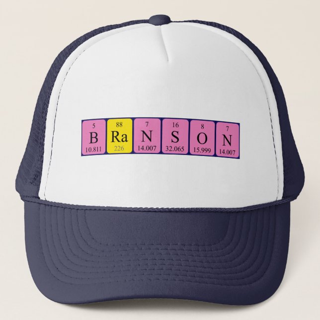 Branson periodic table name hat (Front)