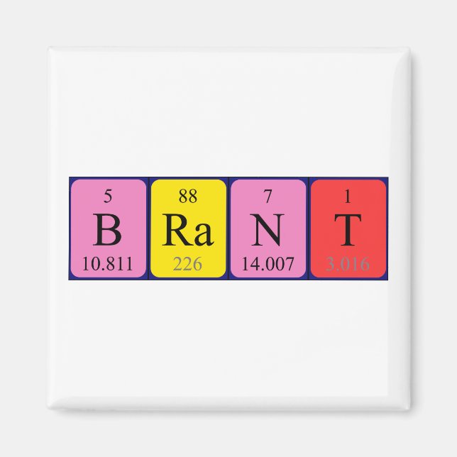 Brant periodic table name magnet (Front)