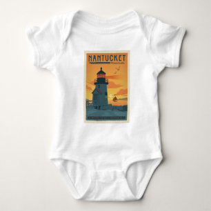 Brant Point Lighthouse   Nantucket MA Baby Bodysuit