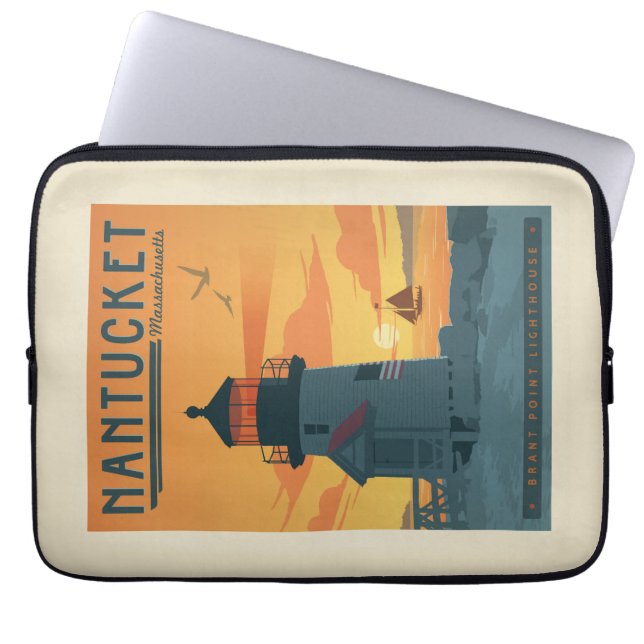 Brant Point Lighthouse | Nantucket MA Laptop Sleeve (Front)