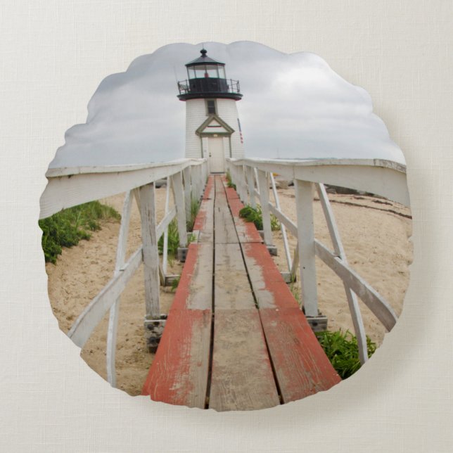 Brant Point Lighthouse Round Cushion (Front)