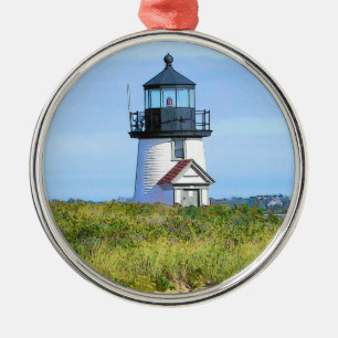 Brant Point Lighthouse Vintage Nantucket Metal Tree Decoration