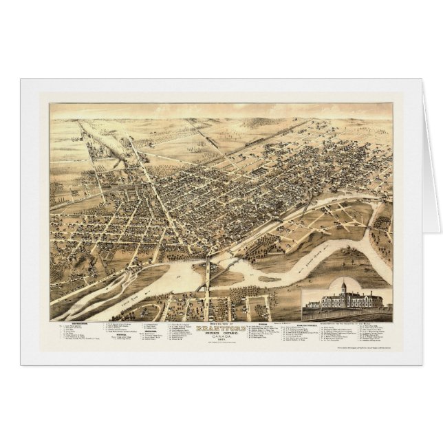 Brantford, ON, Canada Panoramic Map - 1875 (Front Horizontal)