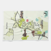 Brantham Map Tea Towel