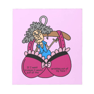 Bras and Wrinkles Humour Notepad