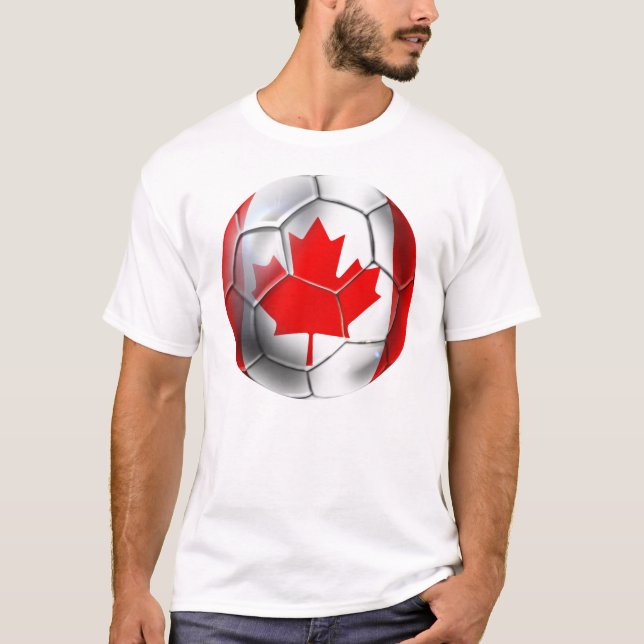 Brasil 2014 Canada soccer world cup flag ball T-Shirt (Front)