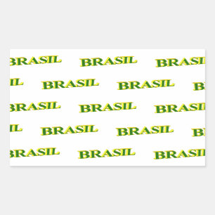 Brasil 3D Rectangular Sticker