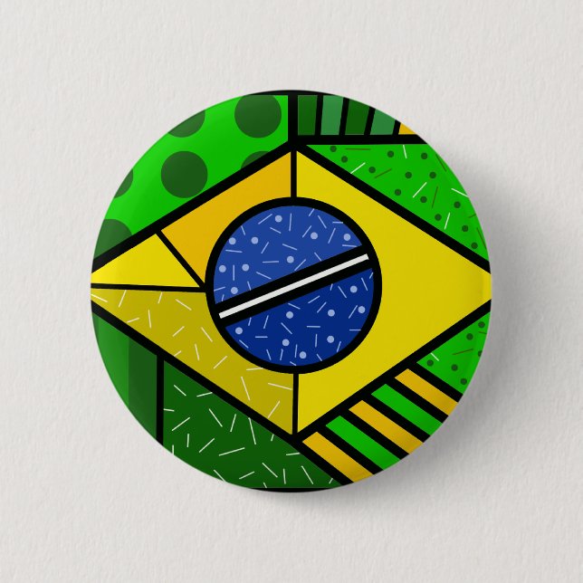 Brasil Brazil brazilian flag 6 Cm Round Badge (Front)