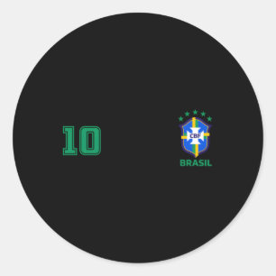Brasil Brazil Fan Jersey Franela Soccer Football F Classic Round Sticker